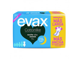 Imagen del producto Evax compresas cottonlike noche alas 18und